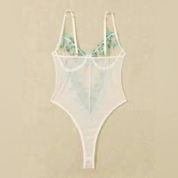 New Floral Sheer Secret Garden Bodysuit - Picture 4 of 5
